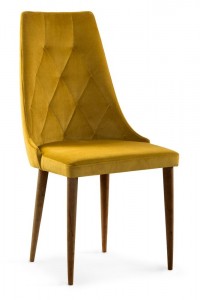 Scaun tapitat cu stofa, cu picioare din lemn Caren II Honey / Walnut, l52xA55xH99 cm