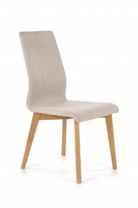 Scaun tapitat cu stofa, cu picioare din lemn Frayne Bej / Stejar, l45xA61xH94 cm