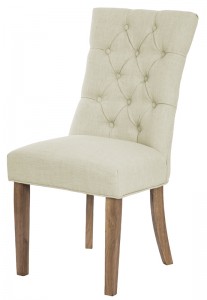 Scaun tapitat cu stofa, cu picioare din lemn Lord Beige / Oak, l51xA59xH100 cm