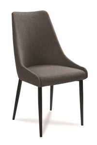 Scaun tapitat cu stofa, cu picioare din lemn Olivier Dark Grey / Black, l48xA55xH99 cm