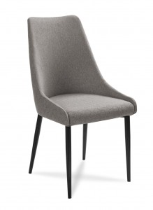 Scaun tapitat cu stofa, cu picioare din lemn Olivier Grey / Black, l48xA55xH99 cm