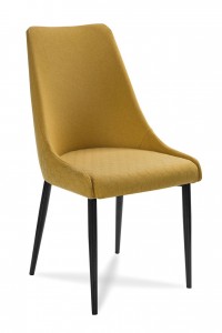 Scaun tapitat cu stofa, cu picioare din lemn Olivier Honey / Black, l48xA55xH99 cm