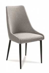 Scaun tapitat cu stofa, cu picioare din lemn Olivier Light Grey / Black, l48xA55xH99 cm