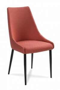 Scaun tapitat cu stofa, cu picioare din lemn Olivier Salmon / Black, l48xA55xH99 cm