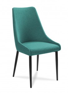 Scaun tapitat cu stofa, cu picioare din lemn Olivier Turquoise / Black, l48xA55xH99 cm