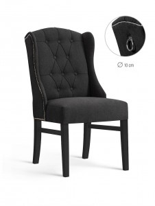 Scaun tapitat cu stofa, cu picioare din lemn Royal Graphite / Black, l55xA74xH105 cm