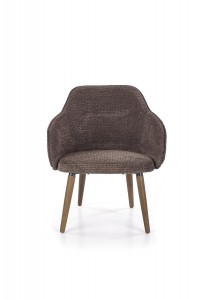 Scaun tapitat cu stofa, cu picioare din lemn Vermont Dark Grey / Walnut, l67xA65xH77 cm