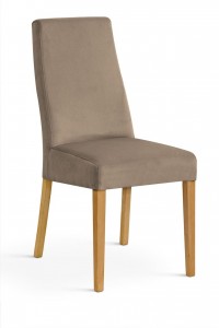 Scaun tapitat cu stofa, cu picioare din lemn Villa Beige / Oak, l47xA60xH97 cm