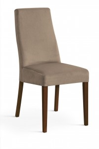 Scaun tapitat cu stofa, cu picioare din lemn Villa Beige / Walnut, l47xA60xH97 cm