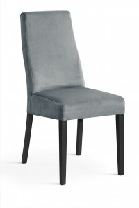 Scaun tapitat cu stofa, cu picioare din lemn Villa Grey / Black, l47xA60xH97 cm