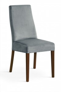 Scaun tapitat cu stofa, cu picioare din lemn Villa Grey / Walnut, l47xA60xH97 cm