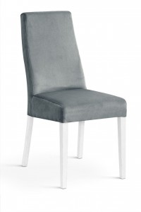 Scaun tapitat cu stofa, cu picioare din lemn Villa Grey / White, l47xA60xH97 cm