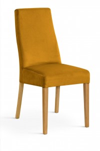 Scaun tapitat cu stofa, cu picioare din lemn Villa Honey / Oak, l47xA60xH97 cm