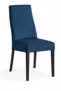 Scaun tapitat cu stofa, cu picioare din lemn Villa Navy Blue / Black, l47xA60xH97 cm