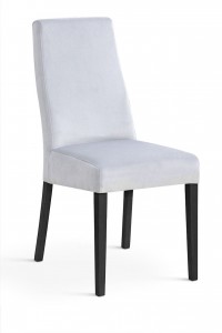 Scaun tapitat cu stofa, cu picioare din lemn Villa Silver / Black, l47xA60xH97 cm