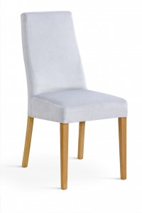 Scaun tapitat cu stofa, cu picioare din lemn Villa Silver / Oak, l47xA60xH97 cm