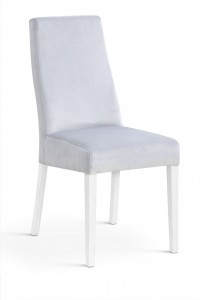 Scaun tapitat cu stofa, cu picioare din lemn Villa Silver / White, l47xA60xH97 cm