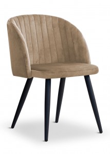 Scaun tapitat cu stofa, cu picioare metalice Adele Brown / Black, l57xA67xH83 cm