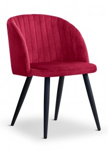 Scaun tapitat cu stofa, cu picioare metalice Adele Dark Red / Black, l57xA67xH83 cm