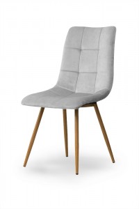 Scaun tapitat cu stofa, cu picioare metalice Ben Light Grey / Oak, l53xA62xH89 cm