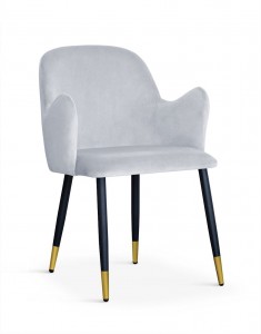 Scaun tapitat cu stofa, cu picioare metalice Camel Silver / Black / Gold, l58xA63xH84 cm