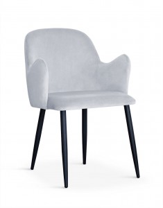 Scaun tapitat cu stofa, cu picioare metalice Camel Silver / Black, l58xA63xH84 cm