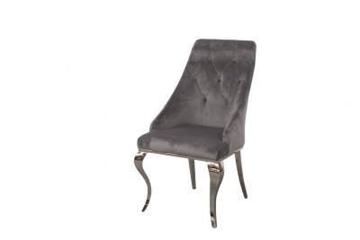 Scaun tapitat cu stofa, cu picioare metalice Cassia Grey, l62xA53xH97 cm