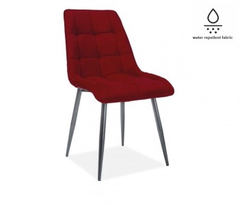 Scaun tapitat cu stofa, cu picioare metalice Chase Matt Velvet Bordeaux / Negru, l50xA58xH88 cm