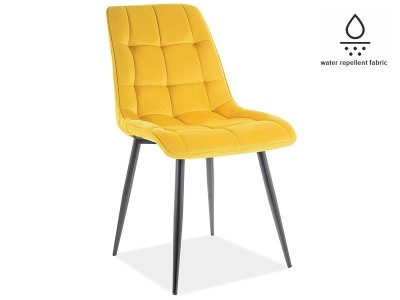 Scaun tapitat cu stofa, cu picioare metalice Chase Matt Velvet Galben / Negru, l50xA58xH88 cm