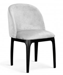 Scaun tapitat cu stofa, cu picioare metalice Grace Argintiu / Negru, l53xA56xH83 cm