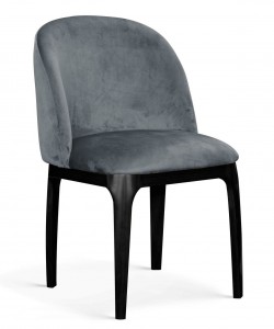 Scaun tapitat cu stofa, cu picioare metalice Grace Gri / Negru, l53xA56xH83 cm