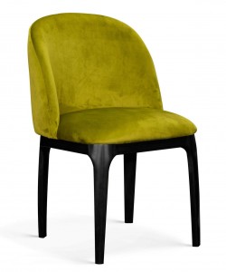 Scaun tapitat cu stofa, cu picioare metalice Grace Verde Olive / Negru, l53xA56xH83 cm