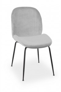 Scaun tapitat cu stofa, cu picioare metalice Joy Grey / Black, l49xA63xH85 cm