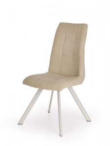 Scaun tapitat cu stofa, cu picioare metalice Kai-241 Beige, l53xA58xH85 cm