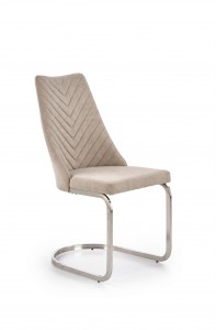 Scaun tapitat cu stofa, cu picioare metalice Kai-322 Bej, l44xA51xH91 cm