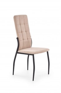 Scaun tapitat cu stofa, cu picioare metalice Kai-334 Bej, l45xA54xH103 cm