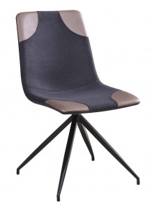 Scaun tapitat cu stofa, cu picioare metalice Lars Grey / Light Grey / Black, l46xA61xH85 cm