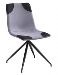 Scaun tapitat cu stofa, cu picioare metalice Lars Light Grey / Black, l46xA61xH85 cm