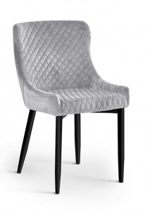 Scaun tapitat cu stofa, cu picioare metalice Logano Silver / Black, l53xA62xH82 cm