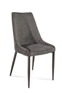 Scaun tapitat cu stofa, cu picioare metalice Luis Dark Grey / Black, l49xA59xH95 cm