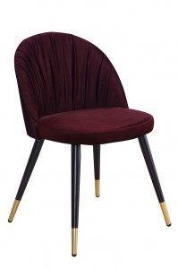 Scaun tapitat cu stofa, cu picioare metalice Monza Burgundy / Black / Gold, l51xA53xH78 cm