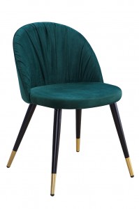 Scaun tapitat cu stofa si picioare metalice Monza Velvet Verde / Negru / Auriu, l51xA53xH78 cm
