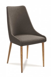 Scaun tapitat cu stofa, cu picioare metalice Olivier Dark Grey / Oak, l48xA55xH99 cm