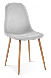 Scaun tapitat cu stofa, cu picioare metalice Simon II Grey / Oak, l44xA52xH87 cm