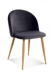 Scaun tapitat cu stofa, cu picioare metalice Song Dark Grey / Oak, l50xA52xH78 cm