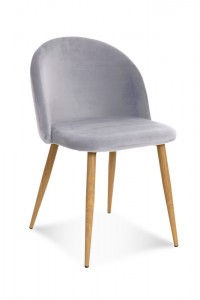 Scaun tapitat cu stofa, cu picioare metalice Song Light Grey / Oak, l50xA52xH78 cm
