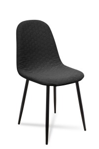 Scaun tapitat cu stofa, cu picioare metalice Timor Black, l44xA52xH87 cm