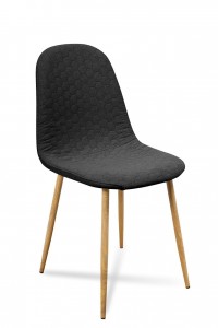 Scaun tapitat cu stofa, cu picioare metalice Timor Black / Oak, l44xA52xH87 cm