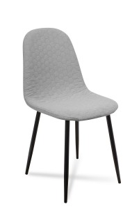 Scaun tapitat cu stofa, cu picioare metalice Timor Light Grey / Black, l44xA52xH87 cm