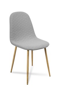 Scaun tapitat cu stofa, cu picioare metalice Timor Light Grey / Oak, l44xA52xH87 cm